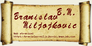 Branislav Miljojković vizit kartica